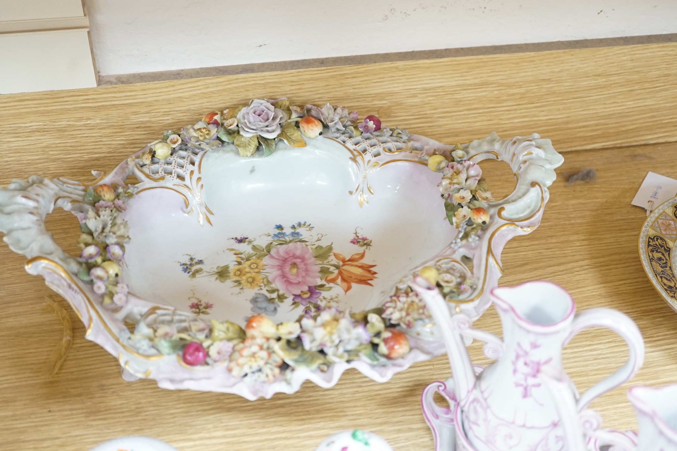 A mixed collection of 19th century and later continental porcelain